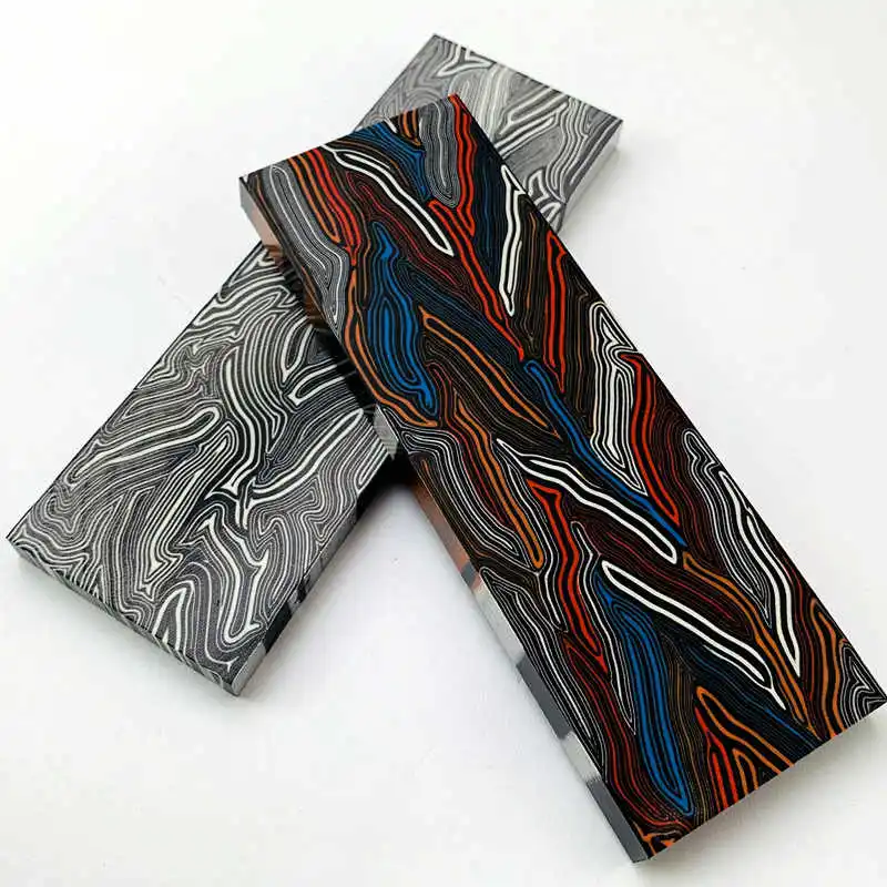 

2Pcs G10 Knife handle Material DIY Tool Handle 270x43x8mm Composite Material Damascus Pattern G-10 Tool Holder Patch Material