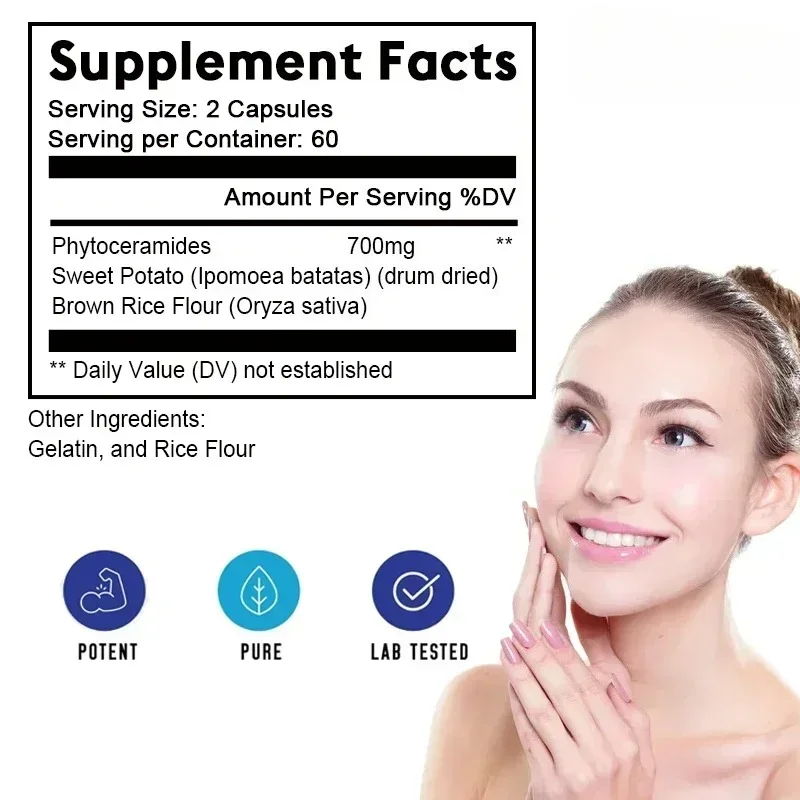 Phytoceramides Capsules - Supports Skin Whitening, Anti-Oxidation, Anti-Aging, Even Tone & Long-Lasting Radiance