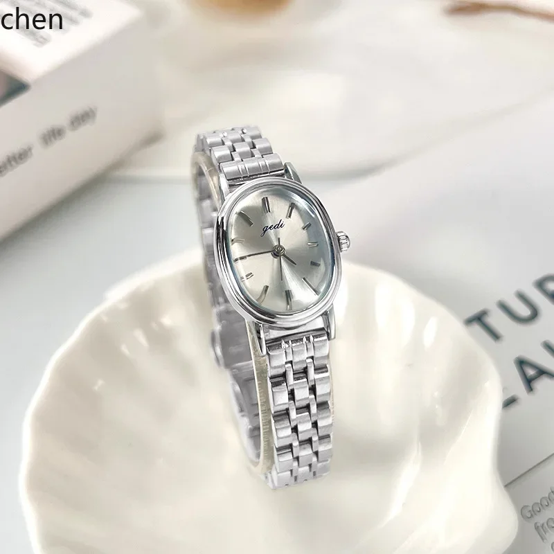 

ZZB casual high-looking steel belt women's watch small and exquisite oval waterproof watch quartz watch