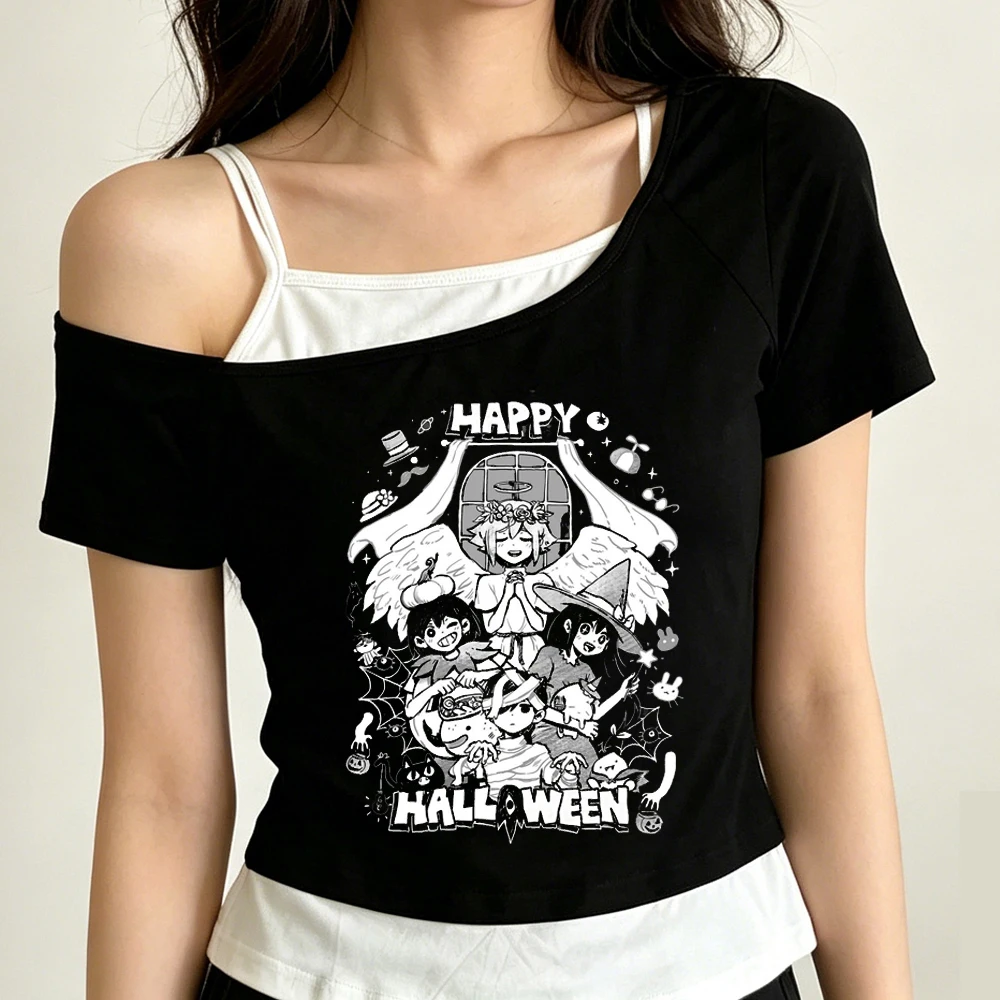 Omori crop top teen graphic scene  dollette top tees 2000s streetwear vintage dollette