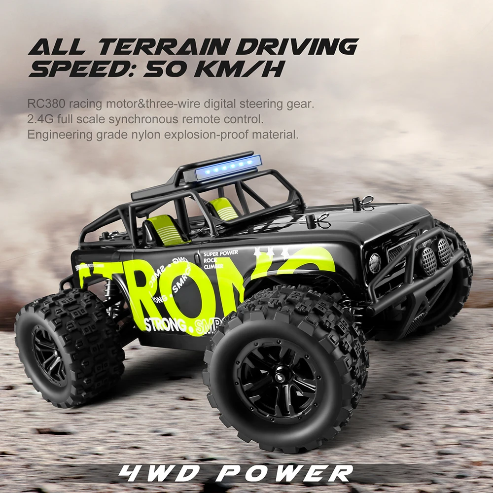 SMRC-1813 1:18 50KM/H 4WD RC Car 2.4G Off Road Remote Control Cars Brushed Motor High Speed Drift Monster Truck dla dzieci Zabawki