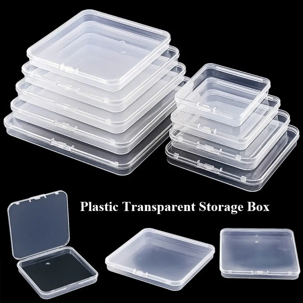 

Portable Square Packing Storage Box Plastic Durable Jewelry Beads Container Transparent Small Items Case Sundries Organizer