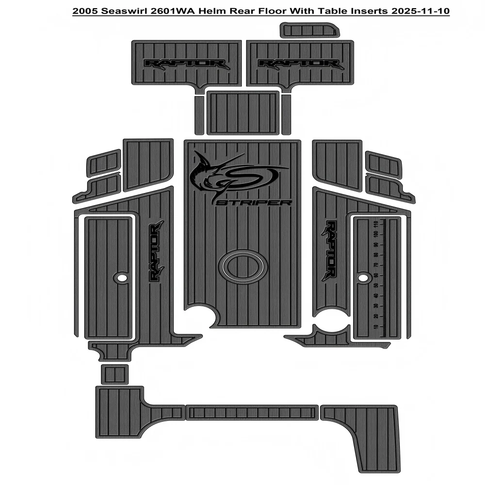 

2005 Seaswirl 2601WA Helm Rear Floor With Table Inserts Pad EVA Foam Faux Teak Floor Mat Seadek Style Self Adhesive m8j4dvcs1
