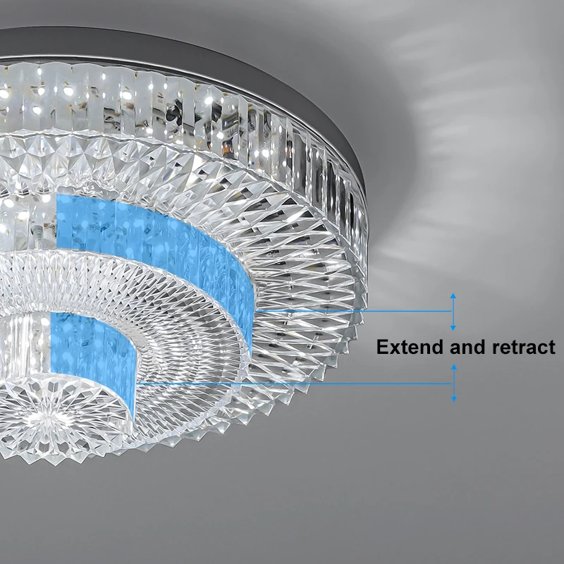 Acrylic Crystal LED Ceiling Light Western Style Stretching And Unfolding Indoor Lamp 85-245V 40W for Living Room