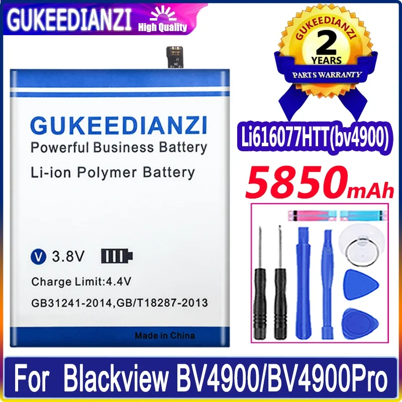 

GUKEEDIANZI Battery Li616077HTT (bv4900) 5850mAh for Blackview BV4900Pro BV4900 Pro Smartphone Batteria