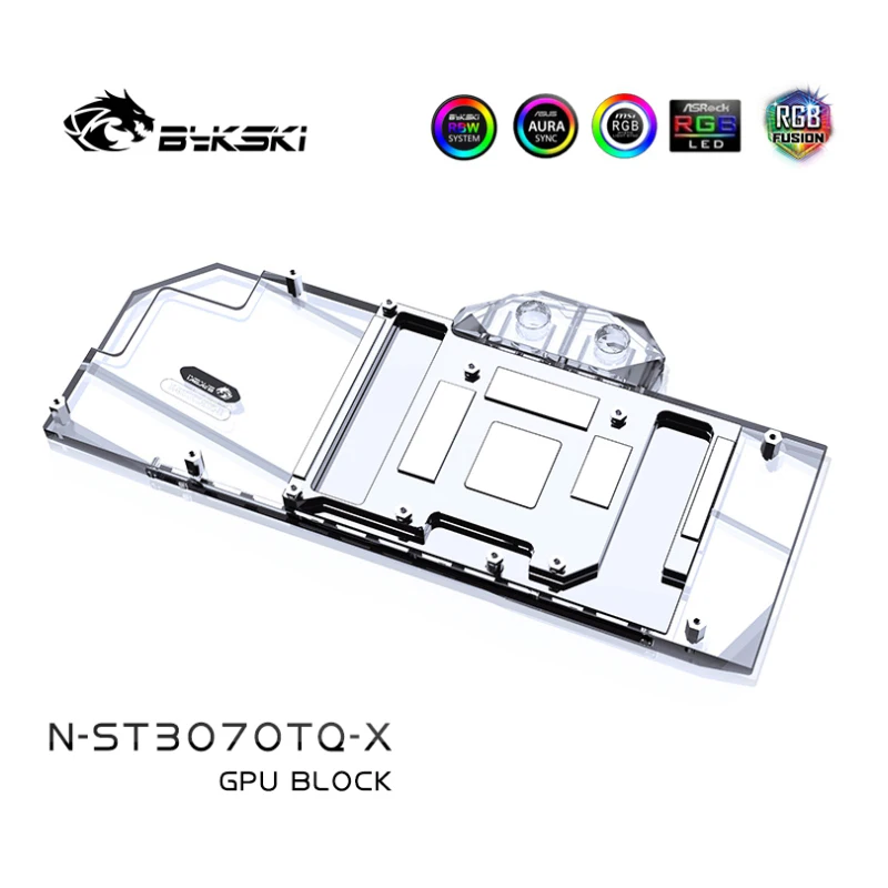 บล็อกน้ำระบายความร้อน Bykski N-ST3070TQ-X สำหรับการ์ดแสดงผล Zotac RTX 3060 Ti 3070 Apocalypse OC / ระบบระบายความร้อนแบบครอบคลุมเต็มแผ่นพร้อมหม้อน้ำทองแดง