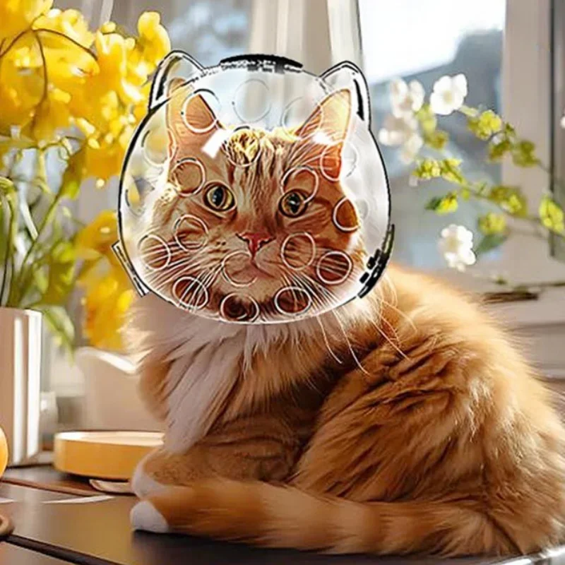 Cat Head Cover Portable Transparent Prevent Biting and Scratching Breathable Safety Travel Cat Carrier Bag Cats Pet Products