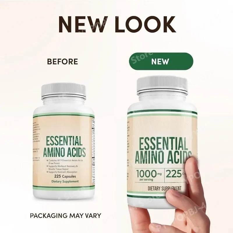 Essential Amino Acids 225 Capsules – All 9 Essential Aminos for Muscle Support & Nutrient Absorption