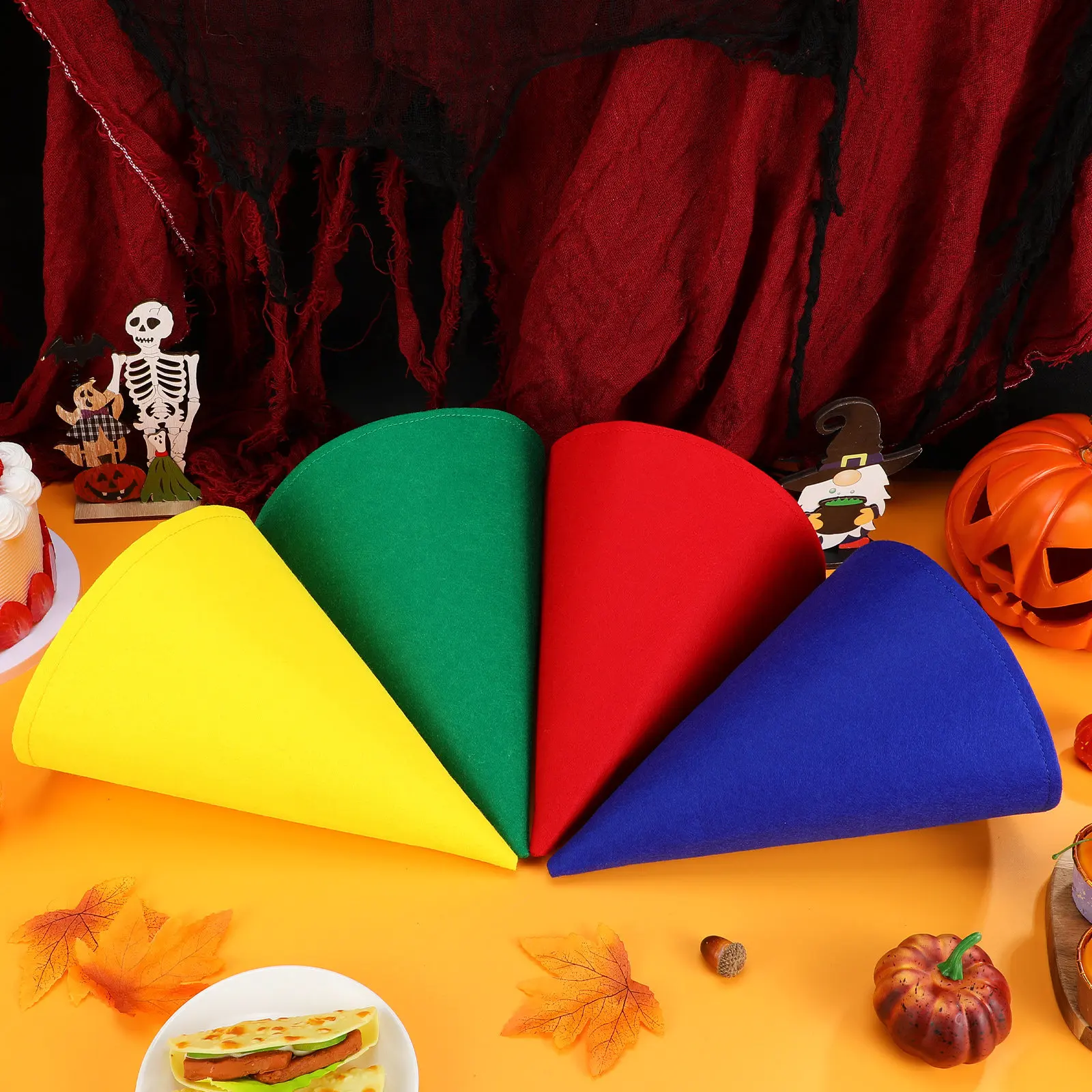 

Набор из 4 войлочных конусообразных шапок гномов, мягкие, для Хэллоуина, Рождества, дня рождения, костюмированных вечеринок, декоративные шапки гномов