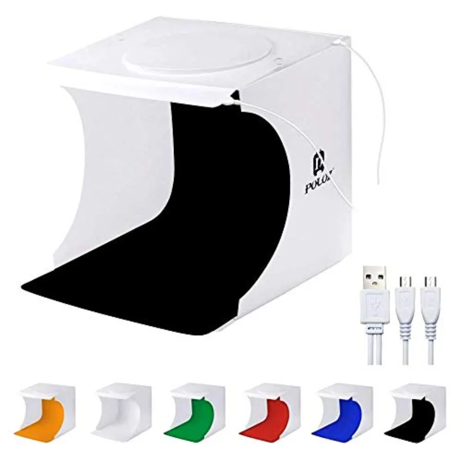 

Mini Photo Studio Super Bright Photography Light Box Lightbox Portable Shooting Light Tent with 6 Colors Photography Backdrops