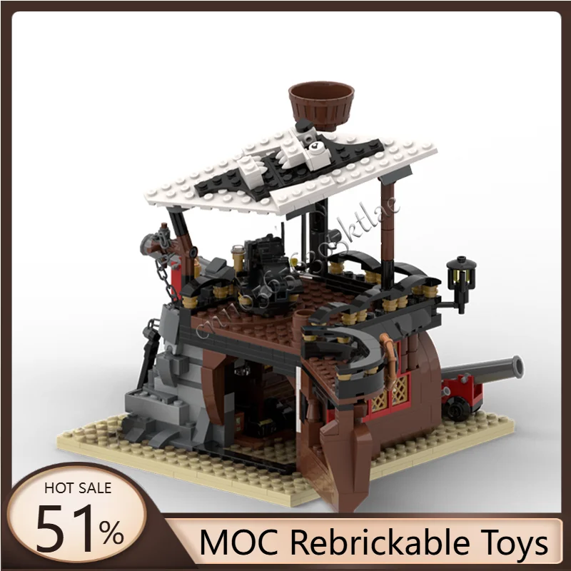 

677 Parts MOC Sunken pirate ship Model Creative Building Blocks Educational DIY Assembly Toys For Boys Popular Christmas Gifts