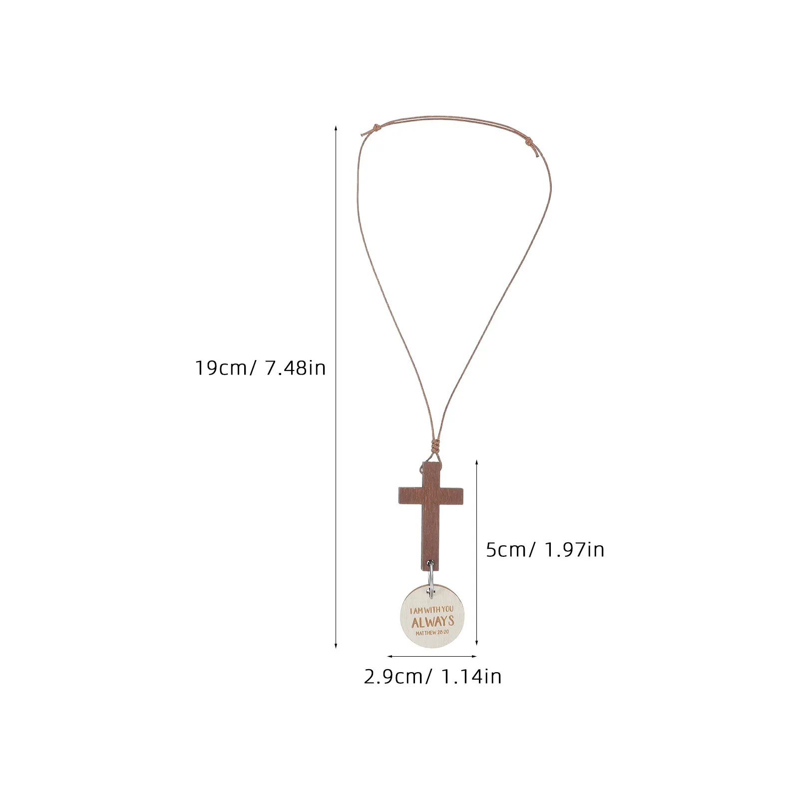 Cross Hanging Ornament for Car Mirror Wooden Pendant Universal Rearview Mirror Charm Christian Car Decor Blessing Auto Interior