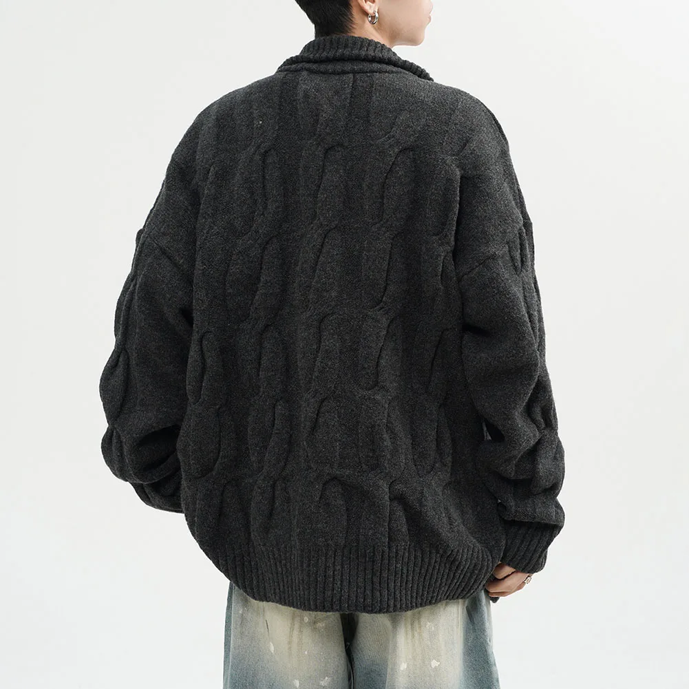 

Удобный мужской жаккардовый свитер, черный модный уличный отдых, подходящий новый сорт, мужской примений