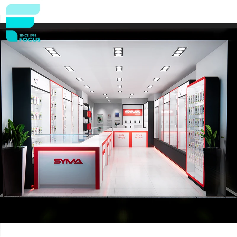 Customized-Phone Showcase Display Electronics Showroom Furniture Design Mobile Shop Interior Design