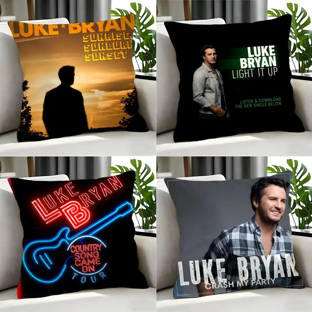 band Luke Bryan Cushion Cover Cushion Cover Set 4Pcs 50x50 45x45 40x40 Pillowcase Decorative Sofa Home Decor