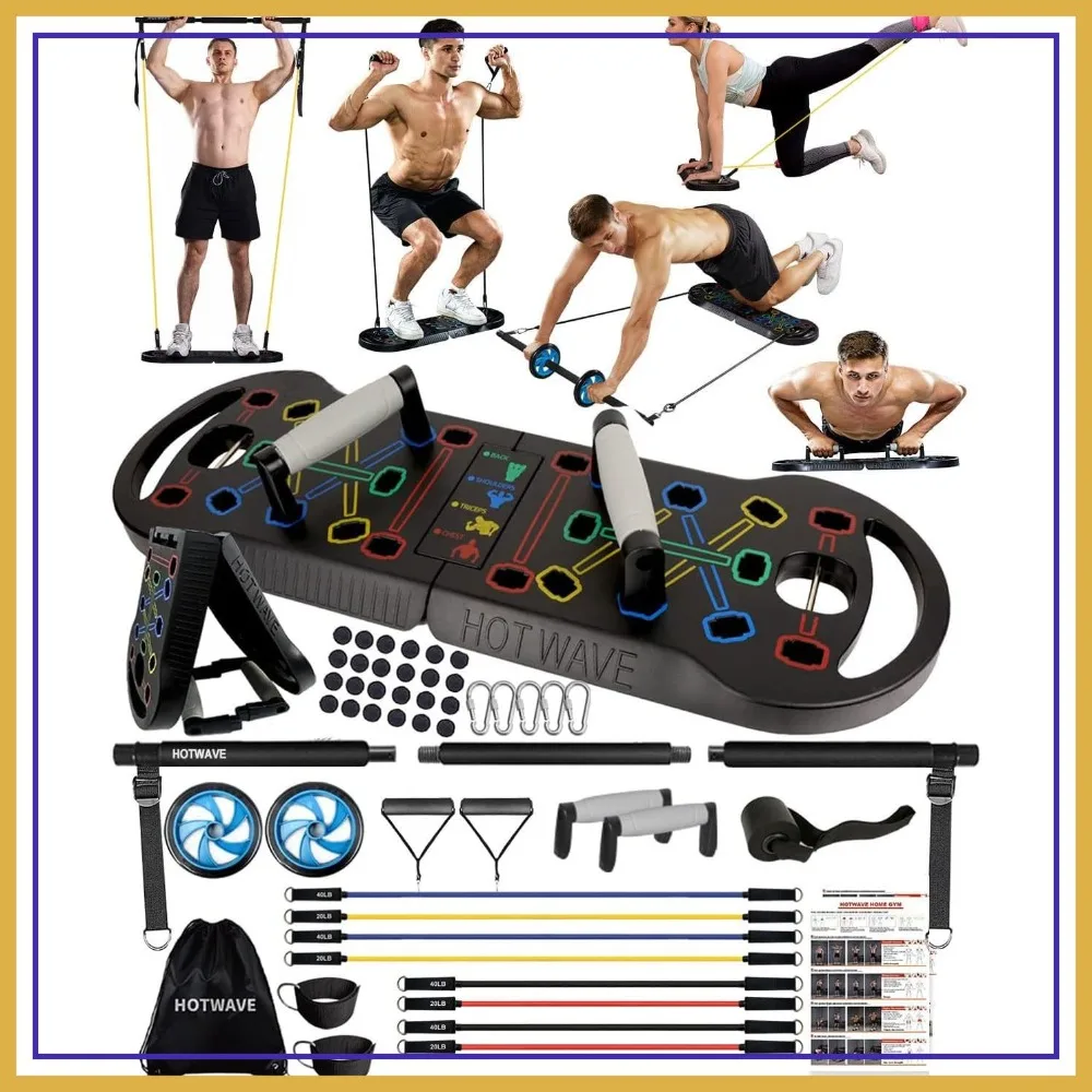 

20-in-1 Push Up Board, Portable Foldable Push Up Bar for Home Gym, Strength Training Equipment for Men & Women