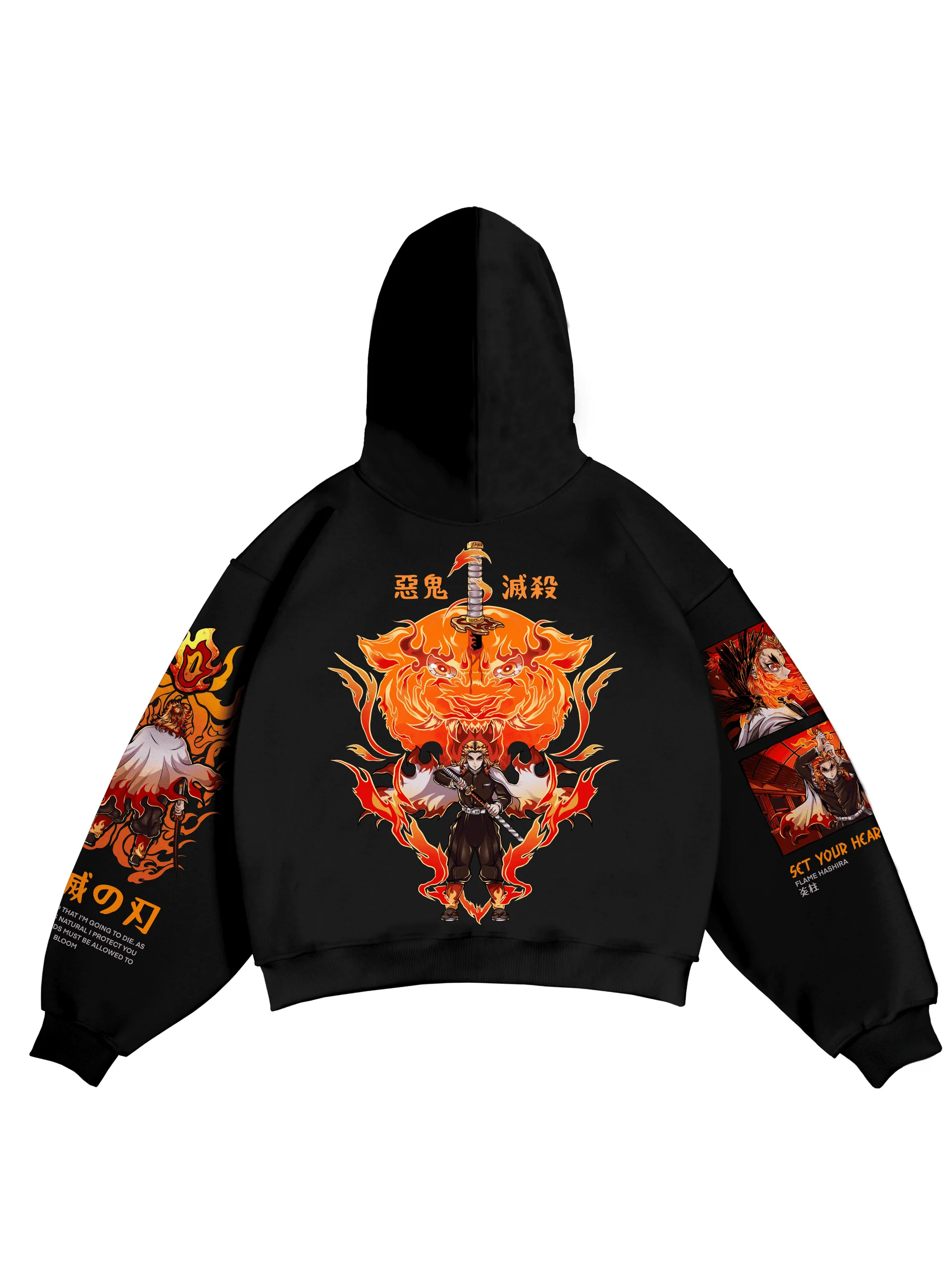 

Flame Hashira Hoodie,Sweatshirt,Anime Merch,Graphic Top,Set Your Heart Ablaze,Manga Panel Art,Manga Tribute Design,Streetwear