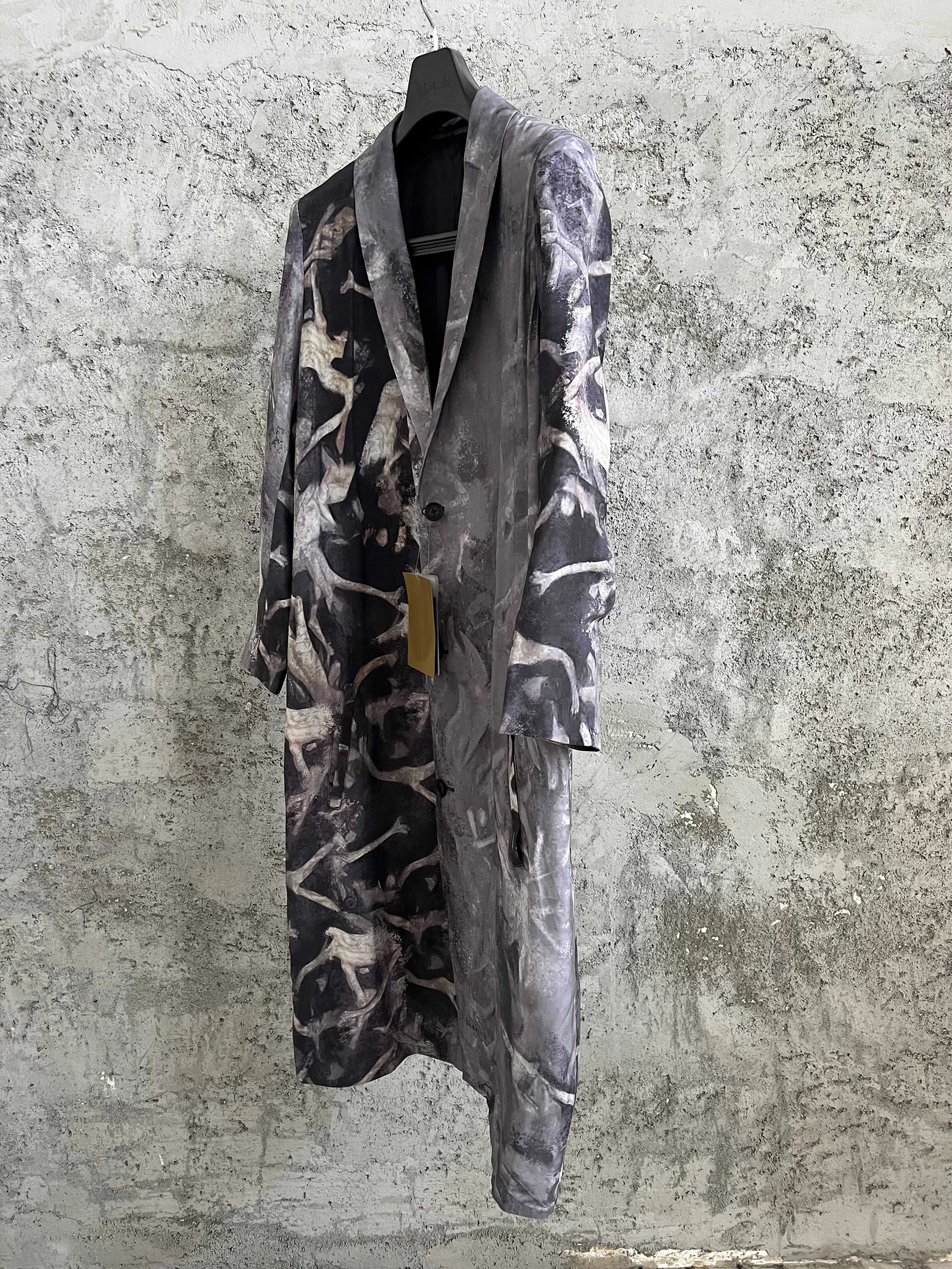 TOP-YAMOTO الأصلي الجحيم طباعة الأخضر الفاكهة طوق سترة حريرية نمط مصمم بأكمام طويلة للرجال #1