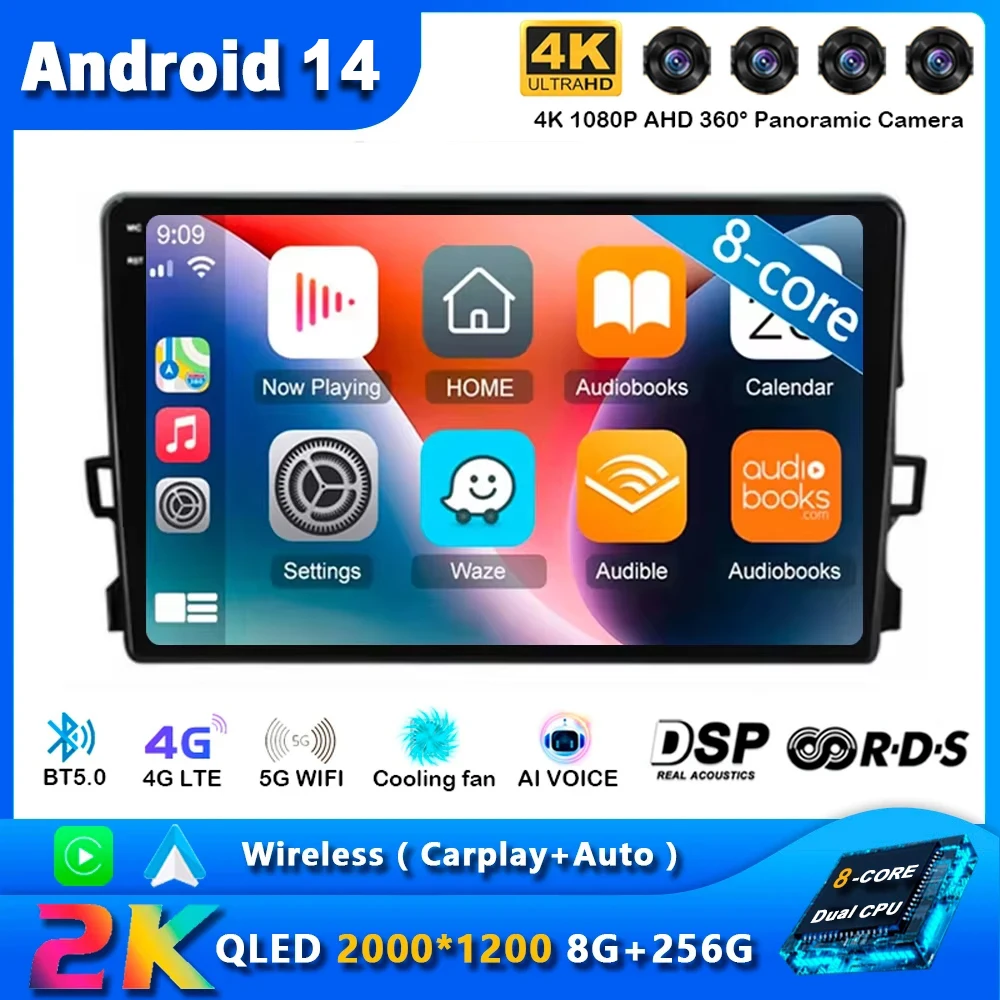 

Android 14 Auto Carplay Car Radio For Toyota Auris 1 E150 2006 - 2012 Navigation GPS Multimedia Player video Stereo WIFI+4G DVD