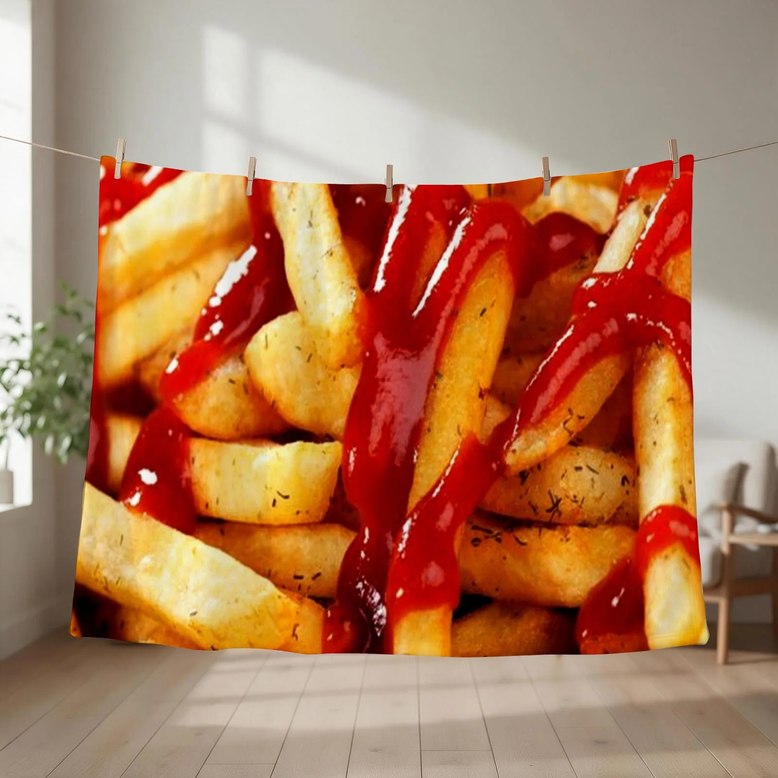 FRENCH FRIES 11 Throw Blanket couch cozy soft plush fuzzy picnic outdoor blanket