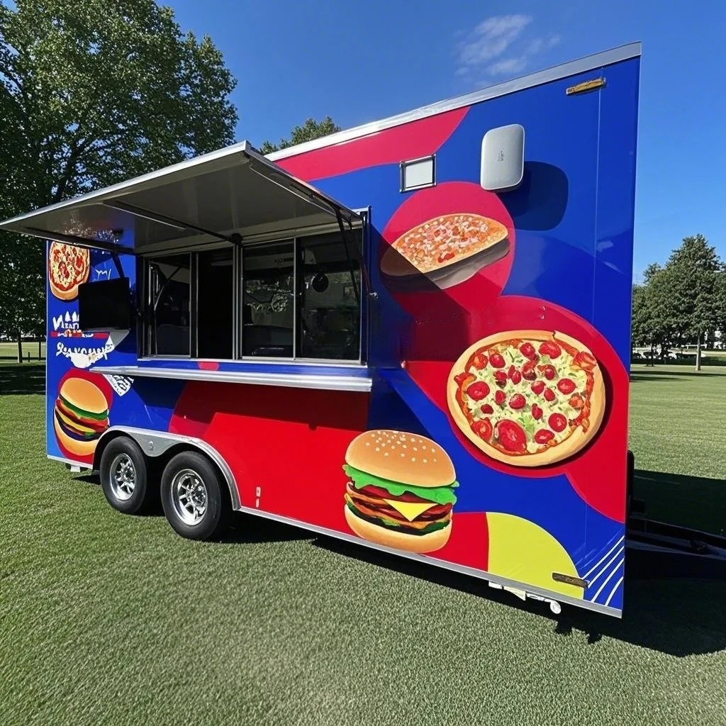 New Design Movable Kitchen For Fast Food Trailer Concession Food Trailers Fully Equipped Kitchen