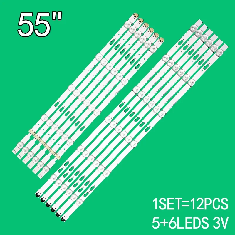 Для комплекта светодиодная подсветка применима к Samsung UE55J6350 UE55J6300AK UN55J6520 UE55J 6300 UE55J6370 UE55JR6300AW V5DF-550DCA-R2