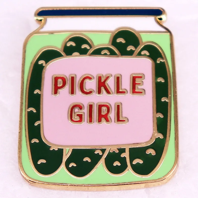 A3259 Cartoon Pickle Girl Brooches for Clothing Children Enamel Pins Lapel Pins for Backpack Metal Badges Jewelry Decorations