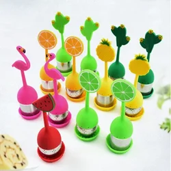 1pc Flamingo Fruits Tea Infuser Stainless Steel Tea Ball Leaf Tea Strainer For Brewing Device Herbal Spice Filter Kitchen Tools