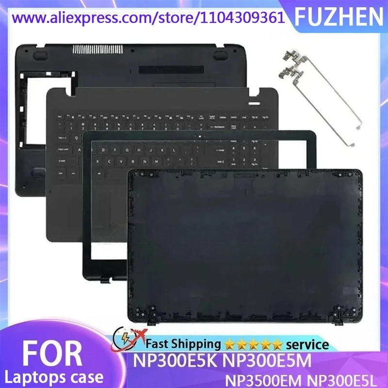 New For NP300E5K NP300E5M NP3500EM NP300E5L Laptop LCD Back Cover Front Bezel Hinges Palmrest Bottom Case Black