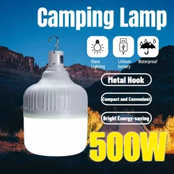 100/500W Portable Camping Lamp Battery Lantern Outdoor Rechargeable Mobile LED Bulbs Fishing Tent Patio Porch Garden Lighting
