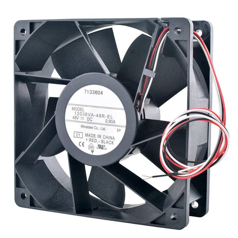 12038VA-48R-EL Ventilador de resfriamento de fluxo axial com rolamento de esferas duplo 12cm 120mm DC48V 0,90A 120x120x38mm Ventilador conversor de frequência