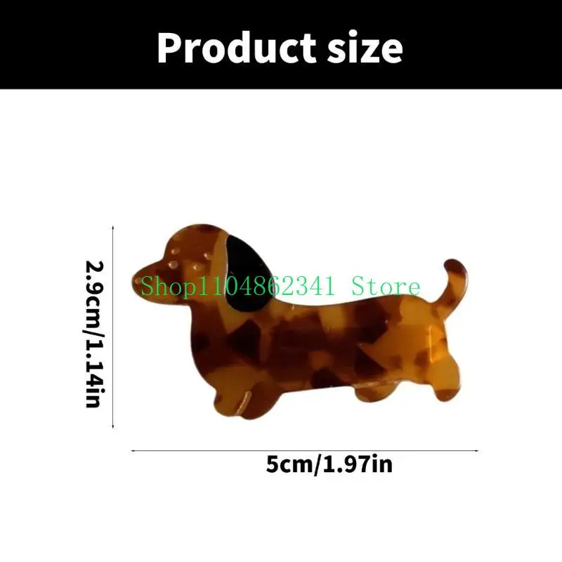 5ASD لطيف الكرتون مقطع الشعر مقطع Dachshund Girls Acrylic chrylic adorkable puppy