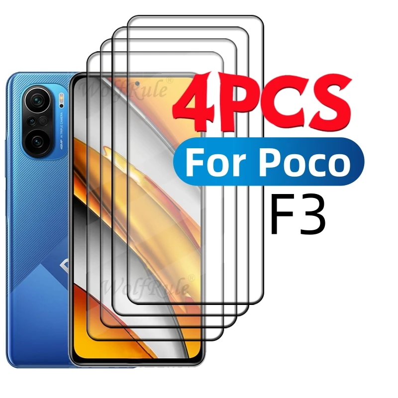 4ชิ้นสำหรับ poco กระจก F3 poco F3เทมเปอร์แก้วป้องกันเต็มแผ่นฟิล์มป้องกันหน้าจอ HD 9ชั่วโมง Xiaomi poco F3 PocoF3 F 3