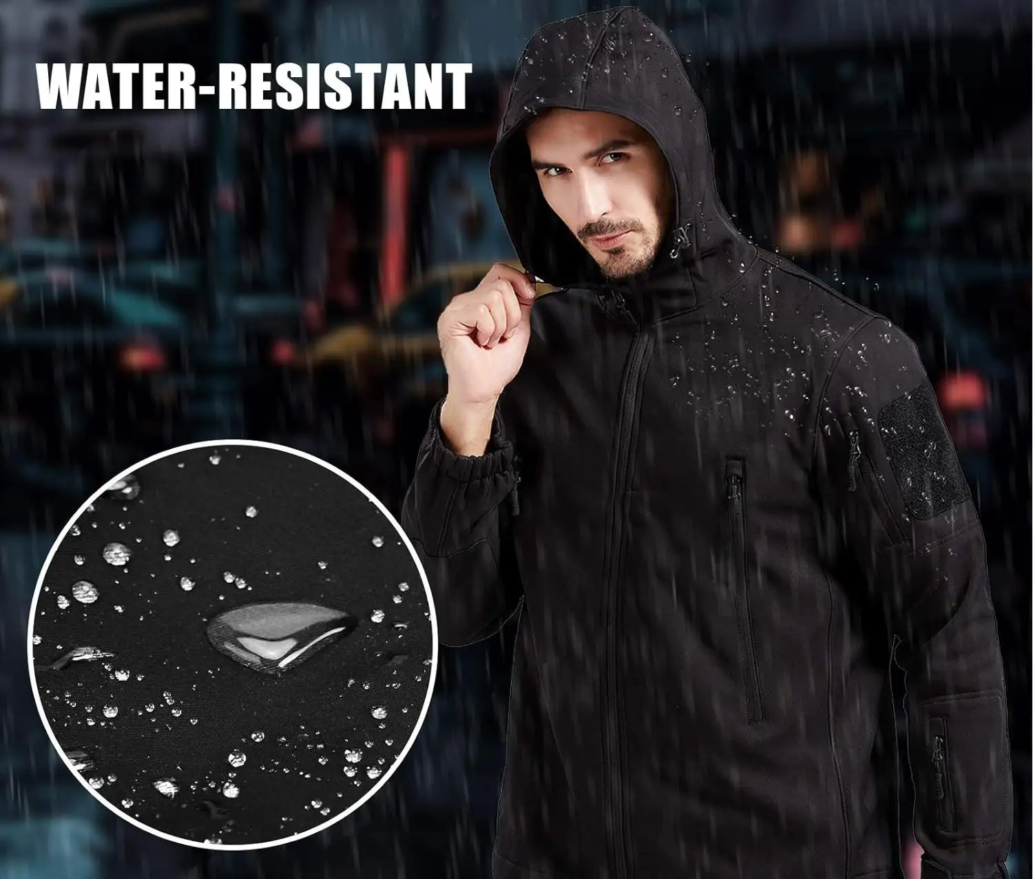 Military Black Shark Skin Soft Shell Jackets Men Tactical Windproof Waterproof Men Army Combat Jackets Mens Hooded Bomber Coat