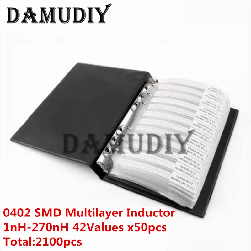 0402 muRata SMD Multilayer Inductor Sample Book 1nH~270nH 42Valuesx50pcs=2100pcs Assorted Kit