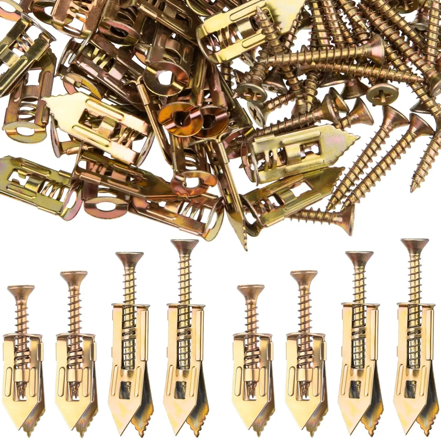 10/200Pcs 확장 나사 나사 캐비티 플러그가있는 자체 드릴링 건식 벽 앵커 다웰 고정 도구 DIY 홈 보안 벽 장착