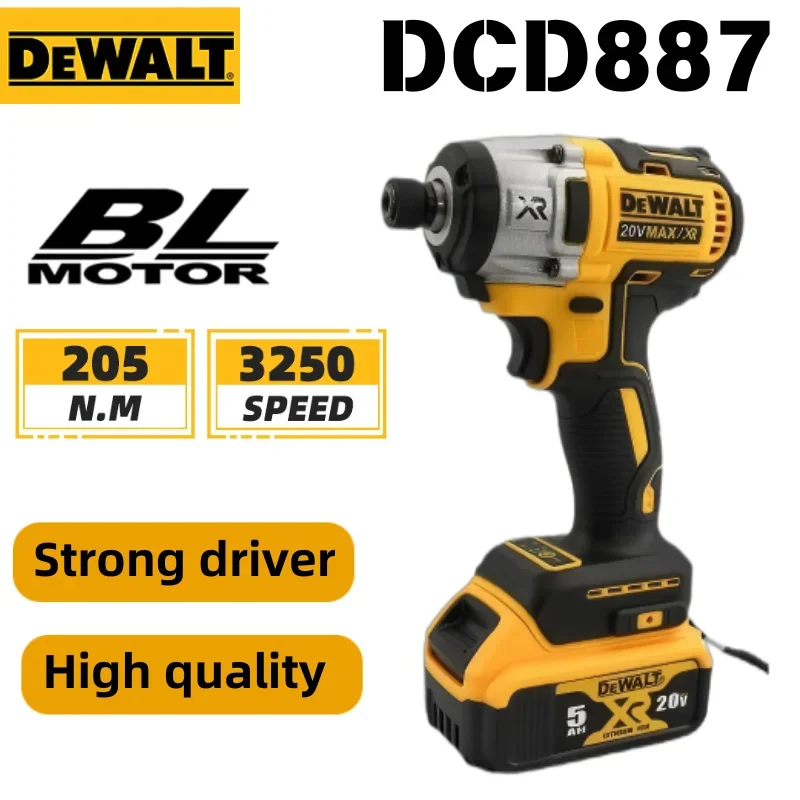 

DEWALT Impact Driver Brushless Motor Electric Drill 1/4-In 205 N.m High Torque Rechargable Screwdriver Impact Power Tools dcd887