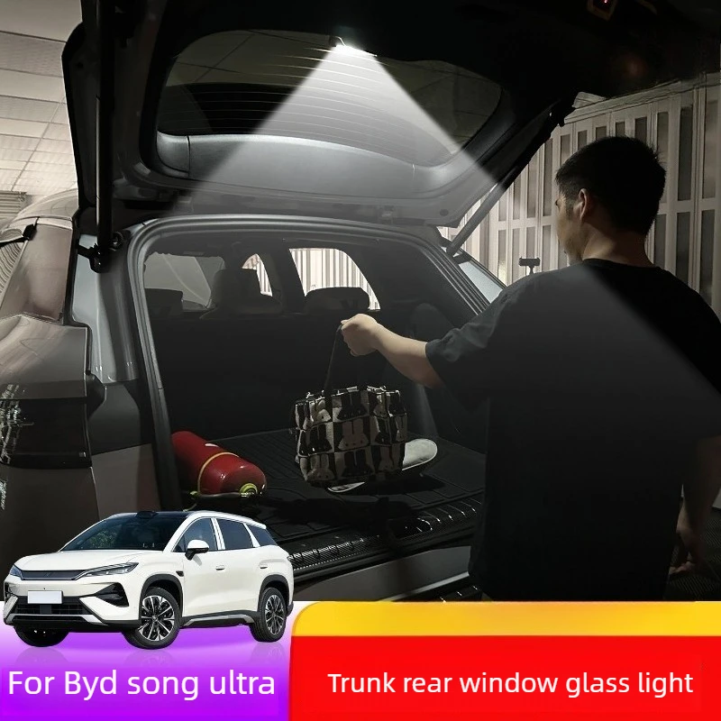 For BYD Song Ultra EV Trunk Rear Window Glass Light Tailgate Add On Lamp Interior Modification Accessories
