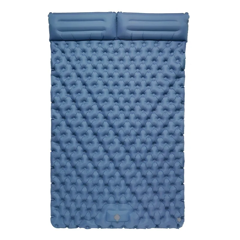 Double Self-Inflating Camping Sleeping Pad with Pillow, Outdoor Portable Mat for Backpacking & Hiking