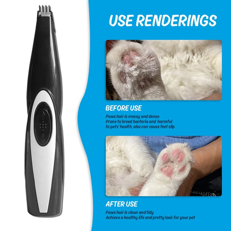 Elektrischer Tierhaarschneider Pflegeset für Hunde Wiederaufladbarer Trimmer Haarschneidemaschine für Katzen Leiser Nagelschleifer Set – Detail 14