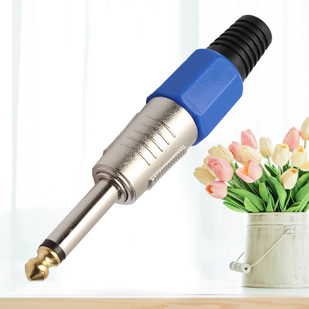 

6 PCS Mono Sophomore Core Amplifier Microphone Plug 6.35mm Male Mono Plug To RCA Female Jack Connector For Microphone Connecting