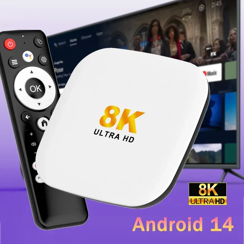 웁커 셋톱박스 H96 MAX M2 Plus 안드로이드 14 8K 안드로이드 TV 박스 Wifi6 BT5.4 Rockchip Rk3528 음성 리모컨 홈시어터
