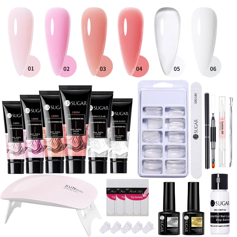 

UR SUGAR 17/12/7 шт. Набор гелей для наращивания ногтей Finger Quick Buliding Gel Nail Polish Kit Soak Off UV Gel LED Lamp Nail Art Manicure