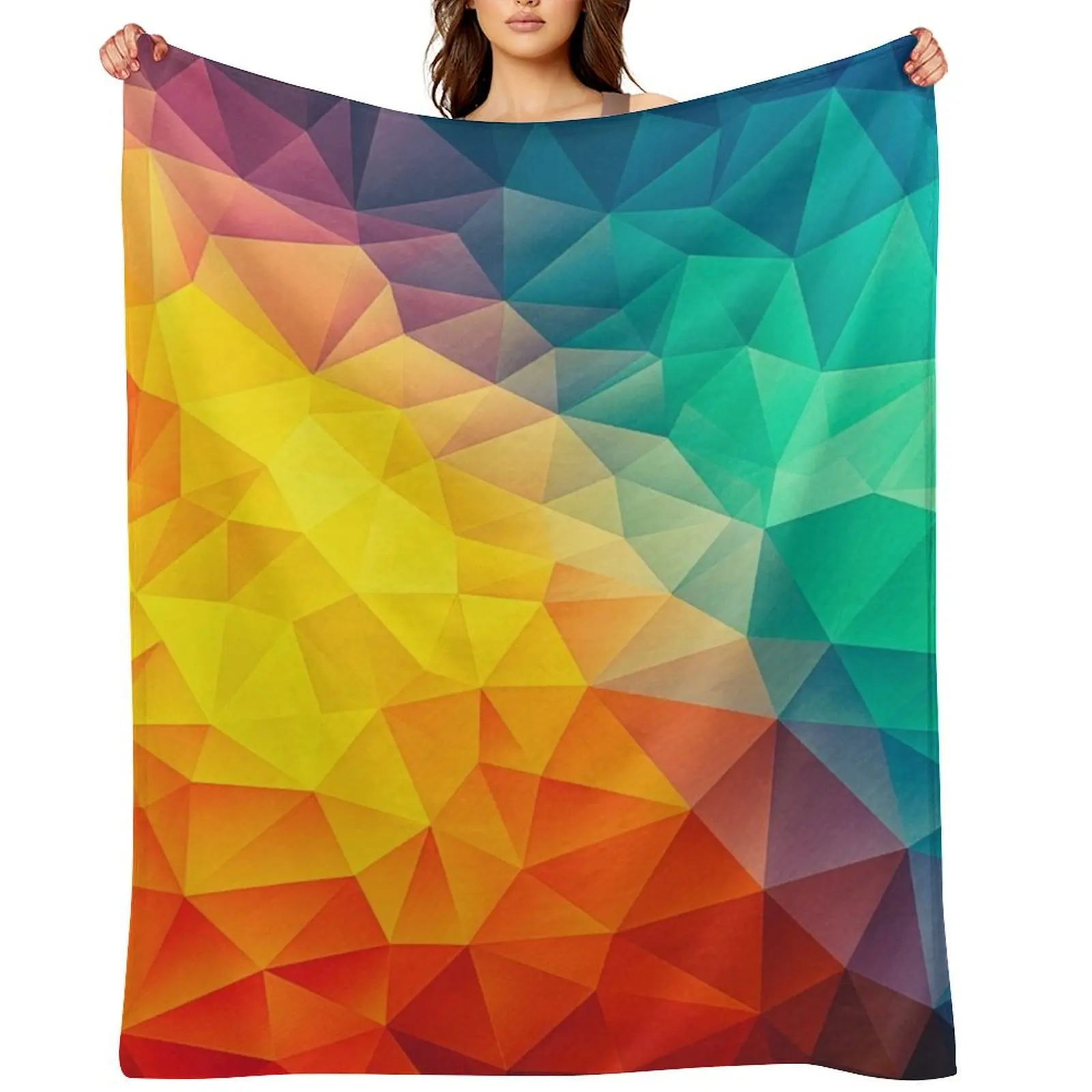 

Abstract Multi Color Cubizm Painting Throw Blanket Nap Thermal Vintage bed plaid Blankets