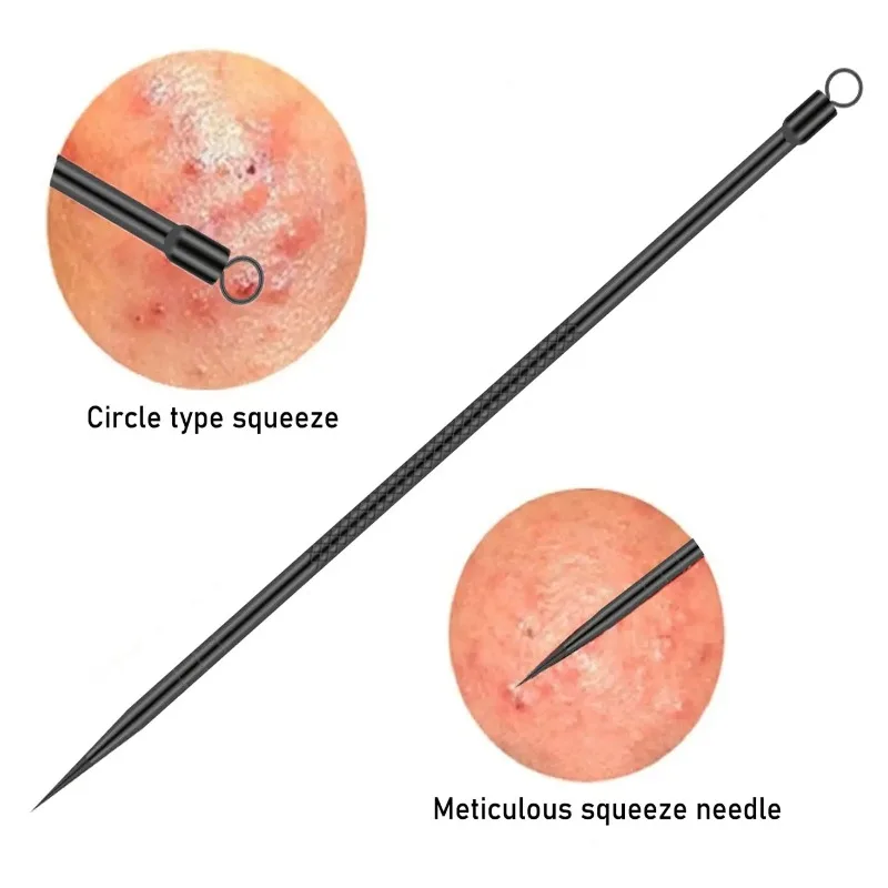 4 プロフェッショナルフェイシャルブラックヘッドニードルセット、ニキビ白ニキビ黒ずみ除去ツールステンレススチール、ディープフェイスクレンジングツール