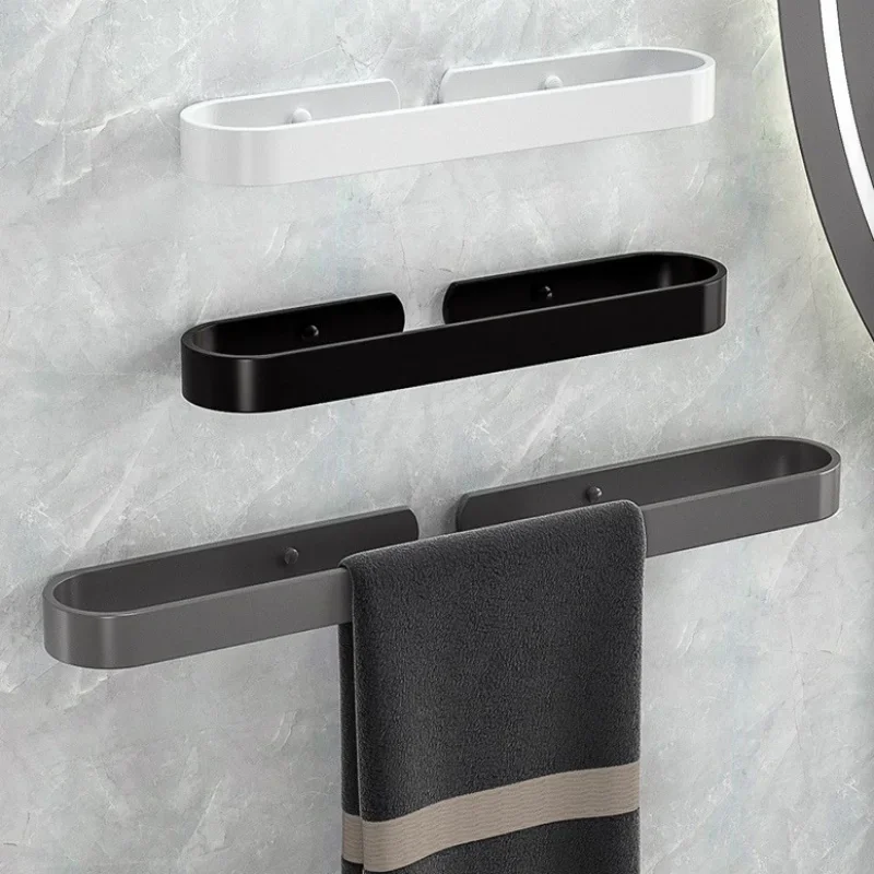 Black Bathroom Bar Wall Mounted Rod Aluminum Grey Hanger White Towel Holder White Towel Rail Towel Bar