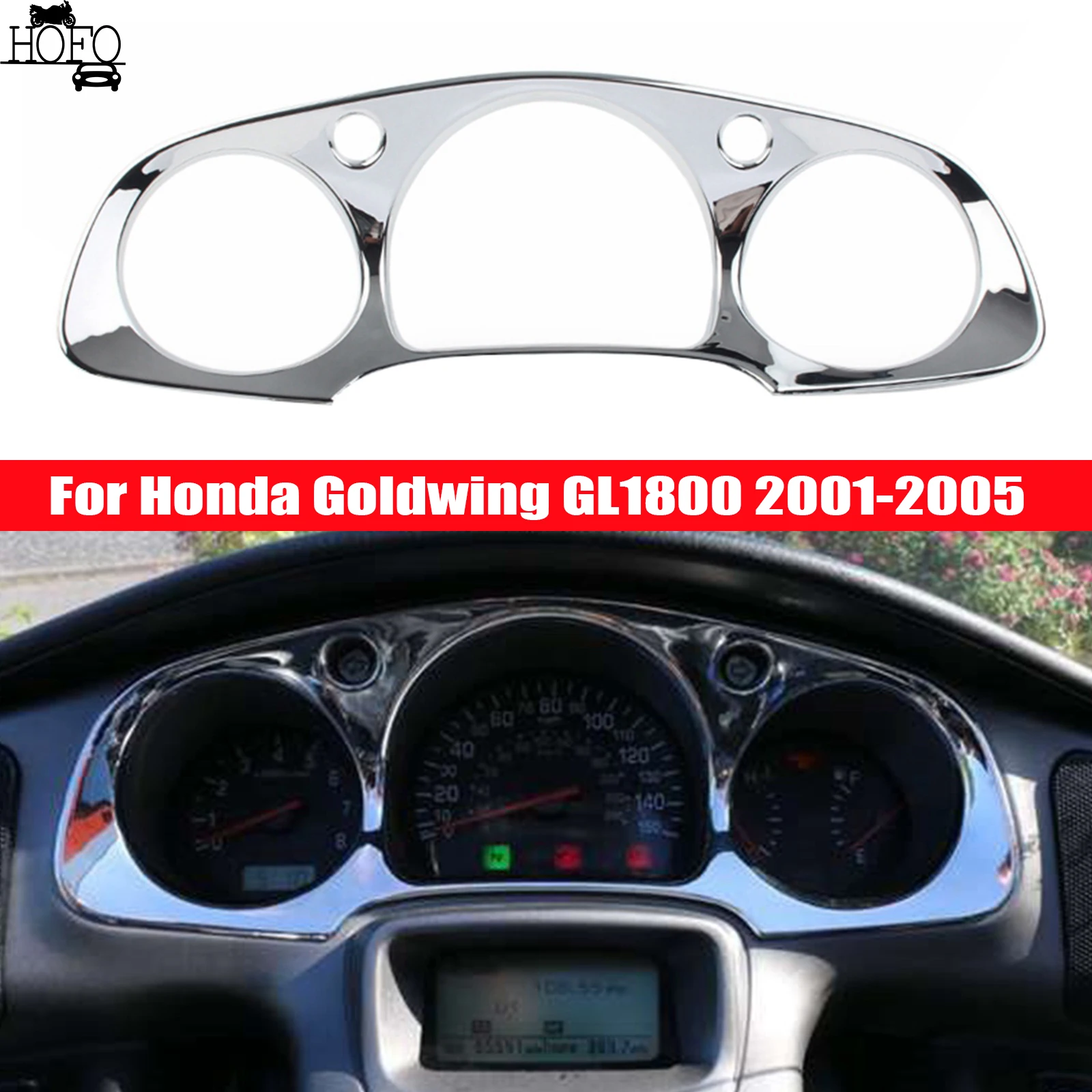 

Chrome ABS Motorcycle Instrument Panel Accent Cover Decor Trim For Honda Goldwing GL1800 2001-2005