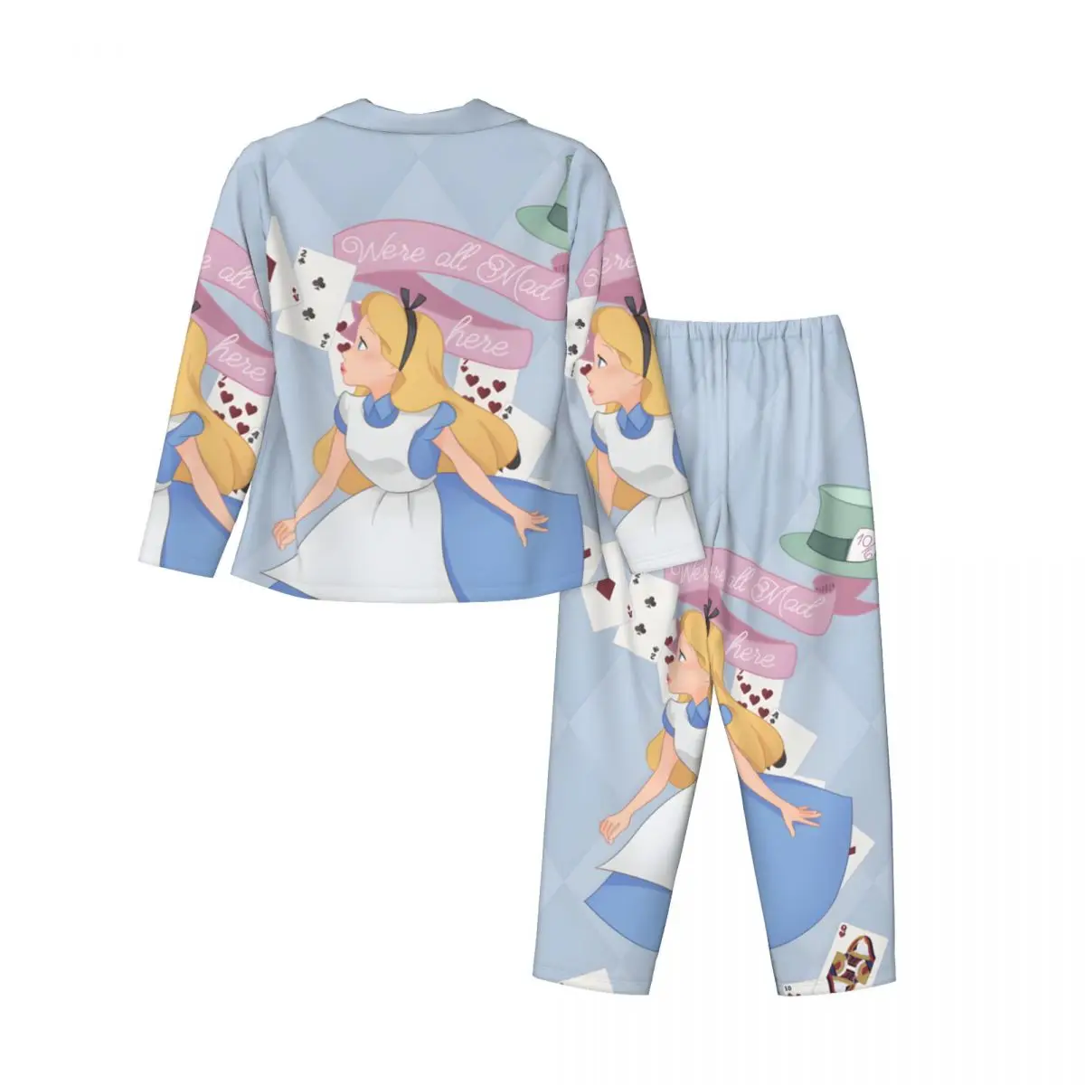 Alice-in-Wonderland Women Pajamas 2 Pieces Set Loungewear pyjama pour femme