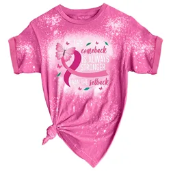 Breast Cancer Awareness Women T-shirt October Pink Tops Round Neck Short Sleeve Graphic T Shirts Female Tees