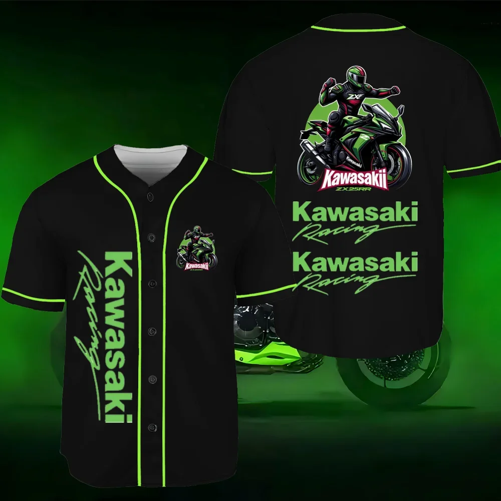 Kawasaki T-shirts for Men Adventure Men's Clothes Extreme Sports Mens Clothing Racing Suit Shirt Cardigan Cross-country Unisex